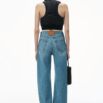 ez mid rise jean with embossed logo