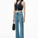 ez mid rise jean with embossed logo