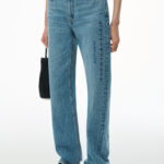 ez mid rise jean with embossed logo