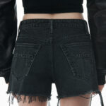 bite high rise denim short with logo pocket