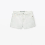 crochet cut out high rise denim shorty