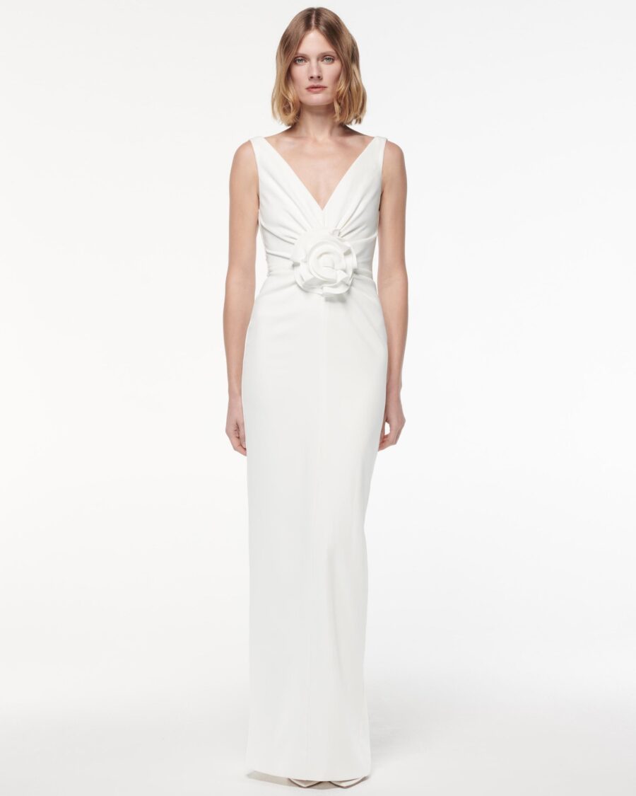FLOWER DETAIL WHITE GOWN