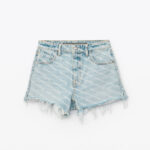 LOGO BLEACHED DENIM SHORTS