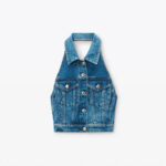 HALTER TOP IN STRETCH DENIM
