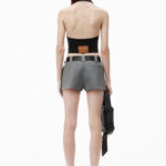 HALTER TOP IN STRETCH DENIM