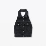 HALTER TOP IN STRETCH DENIM