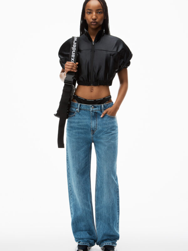 MID RISE JEANS WITH PRESTYLED BRIEFS