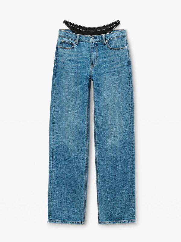 MID RISE JEANS WITH PRESTYLED BRIEFS