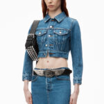 MIDI STRETCH DENIM SKIRT