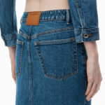MIDI STRETCH DENIM SKIRT