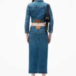 MIDI STRETCH DENIM SKIRT