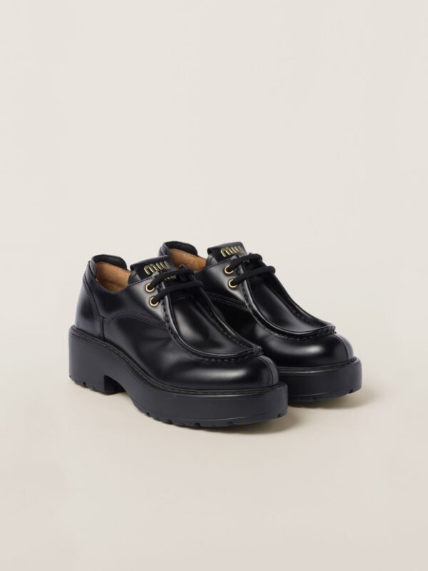 LEATHER LACE UP LOAFERS