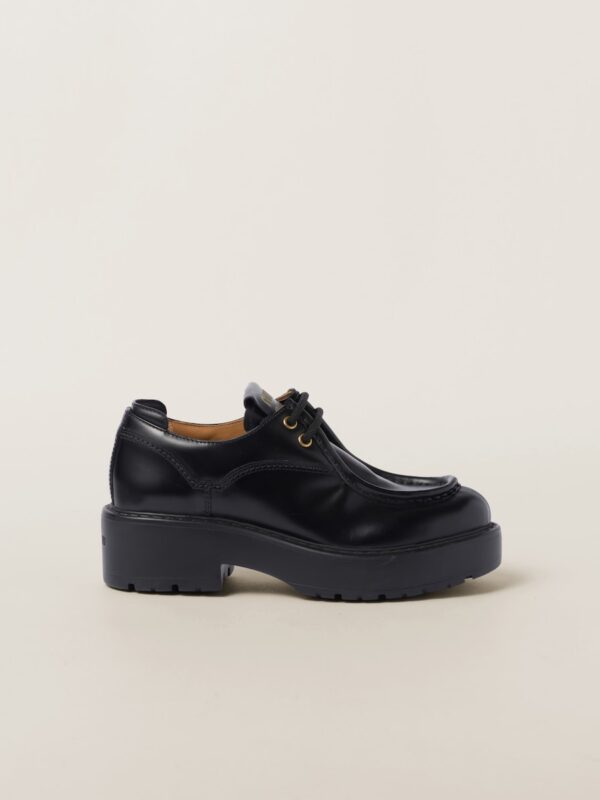 LEATHER LACE UP LOAFERS