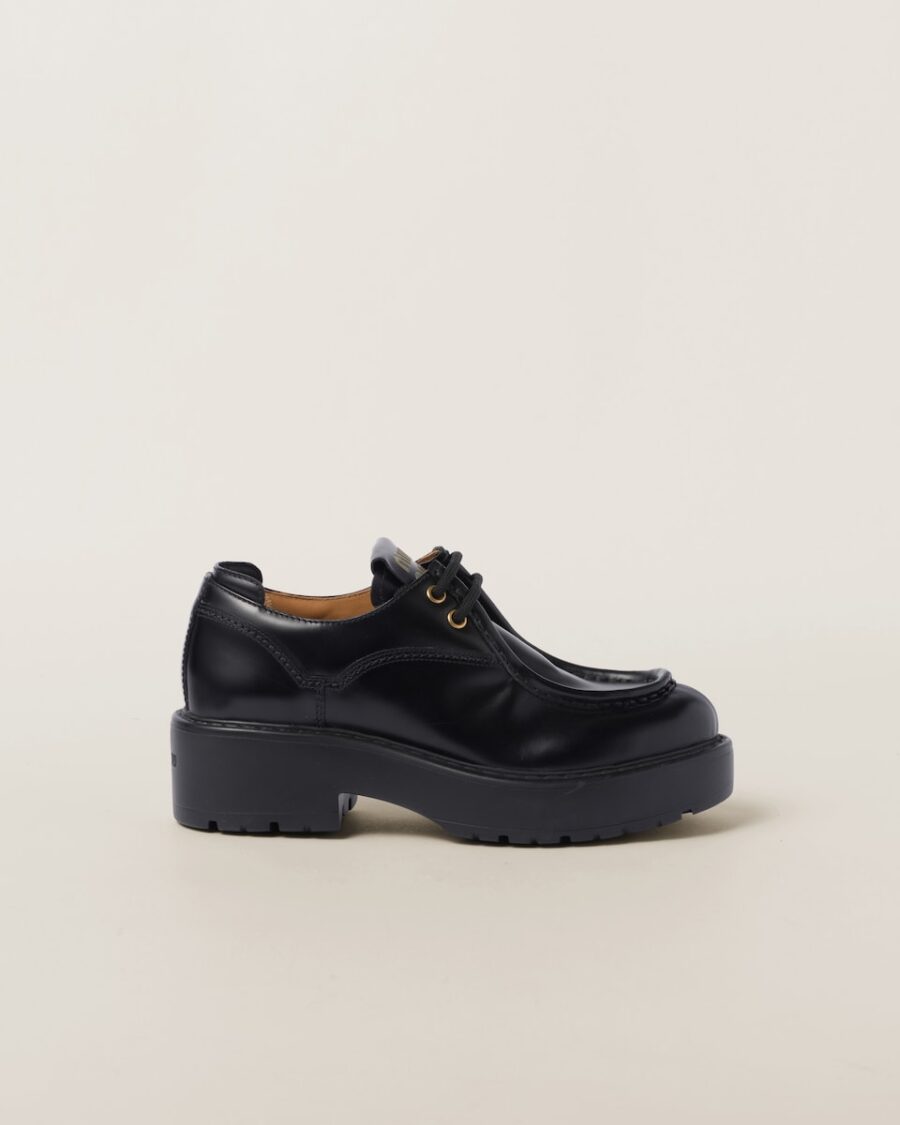 LEATHER LACE UP LOAFERS