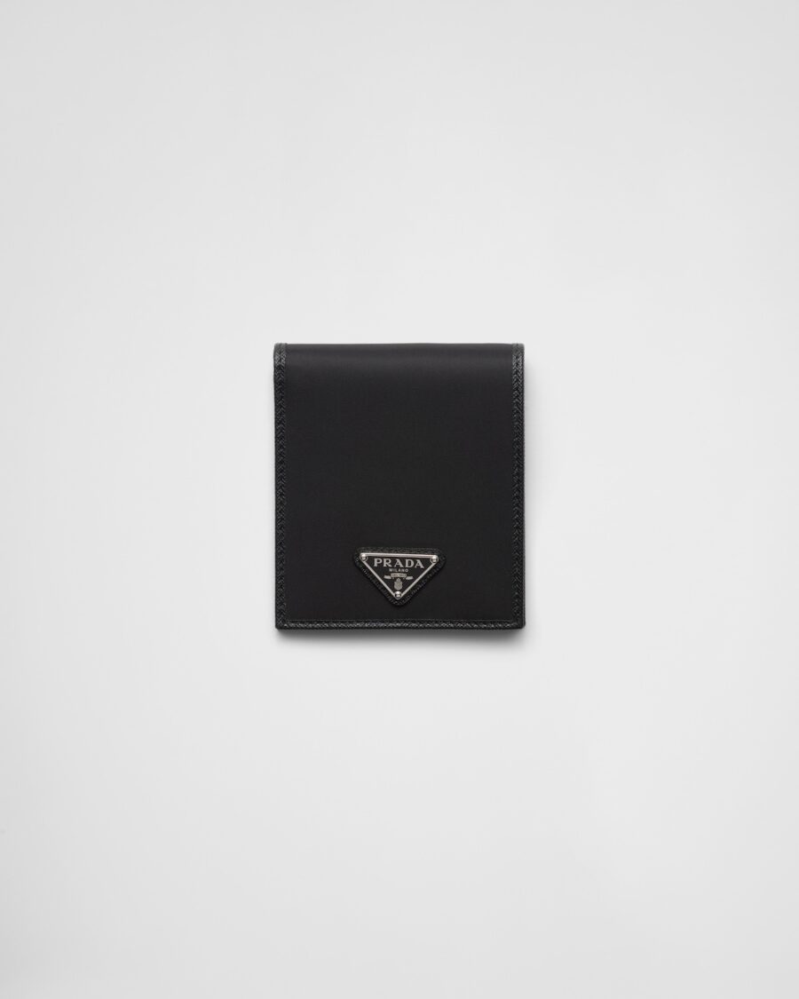 RE-NYLON AND SAFFIANO LEATHER WALLET