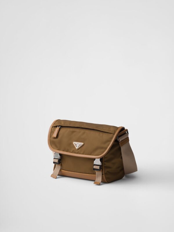 RE-NYLON AND LEATHER SHOULDER BAG