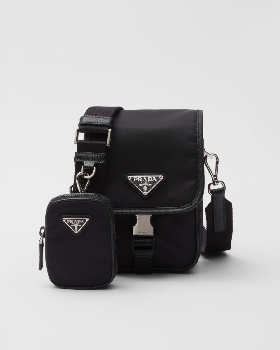 RE-NYLON AND SAFFIANO SHOULDER BAG