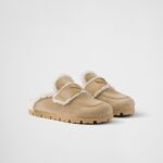 SUEDE AND SHEARLING SLIPPERS