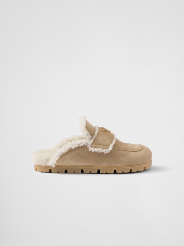 SUEDE AND SHEARLING SLIPPERS