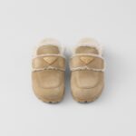 SUEDE AND SHEARLING SLIPPERS