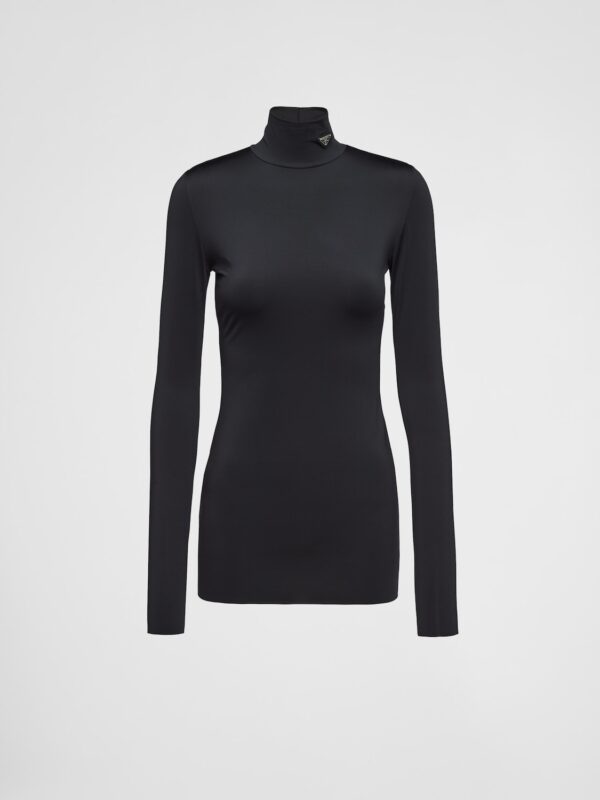 JERSEY TURTLENECK TOP