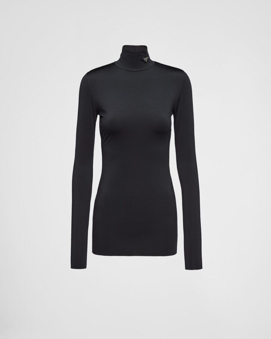 JERSEY TURTLENECK TOP