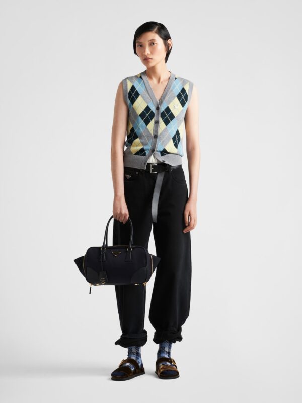 WOOL ARGYL PATTERN VEST