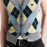 WOOL ARGYL PATTERN VEST