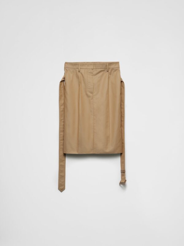 COTTON TWILL PENCIL SKIRT WITH BELT