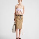 COTTON TWILL PENCIL SKIRT WITH BELT