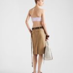 COTTON TWILL PENCIL SKIRT WITH BELT