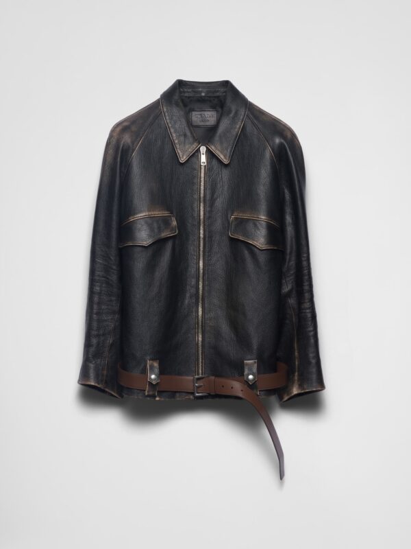 LEATHER JACKET WITH BELT