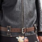 LEATHER JACKET WITH BELT