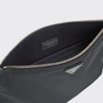 RE-NYLON AND SAFFIANO LEATHER POUCH