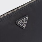 RE-NYLON AND SAFFIANO LEATHER POUCH
