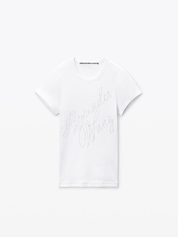 RIBBED JERSEY CRYSTAL HOTFIX TEE