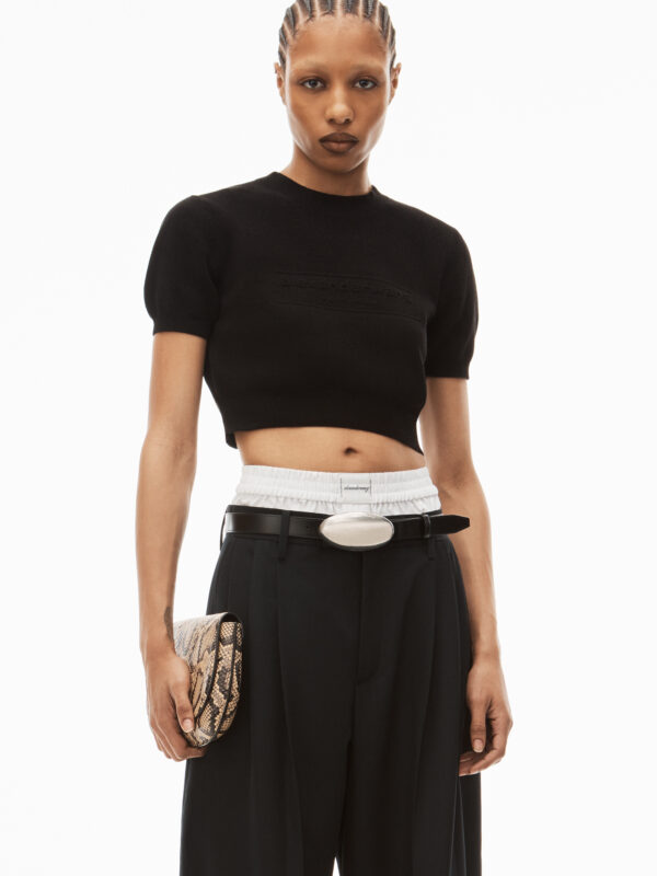LOGO EMBOSSED RIBBED PULLLOVER