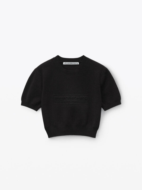 LOGO EMBOSSED RIBBED PULLLOVER