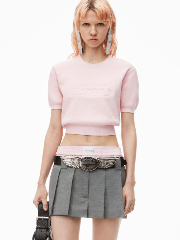 LOGO EMBOSSED RIBBED PULLLOVER