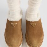 SUEDE SHEARLING MULES
