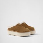 SUEDE SHEARLING MULES