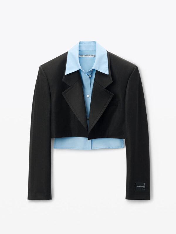 PRE STYLED CROPPED BLAZER WITH SHIRT