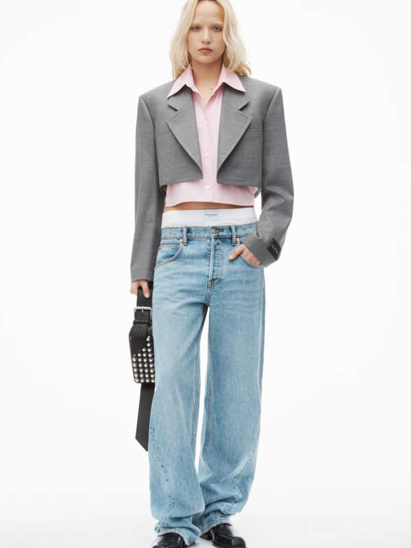 PRE STYLED CROPPED BLAZER WITH SHIRT