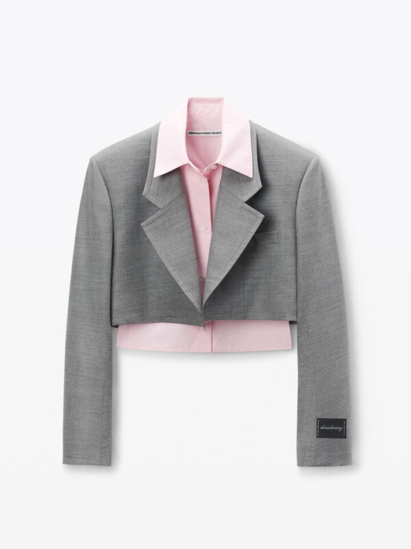 PRE STYLED CROPPED BLAZER WITH SHIRT