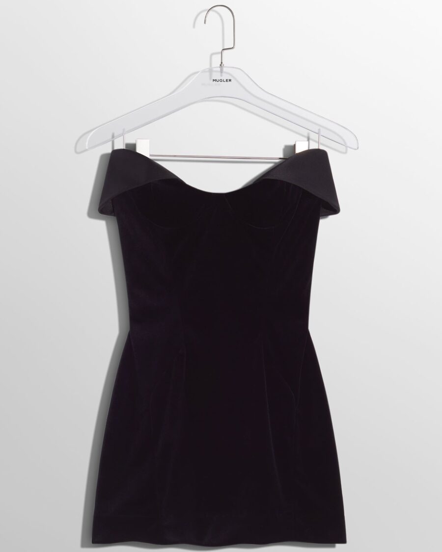 VELVET BUSTIER DRESS