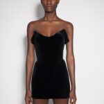 VELVET BUSTIER DRESS
