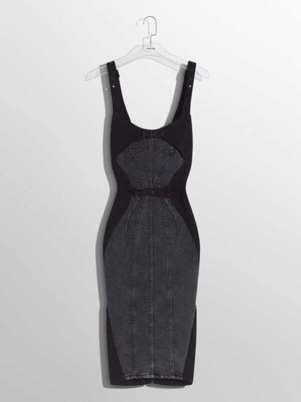 BUCKLED DENIM DRESS