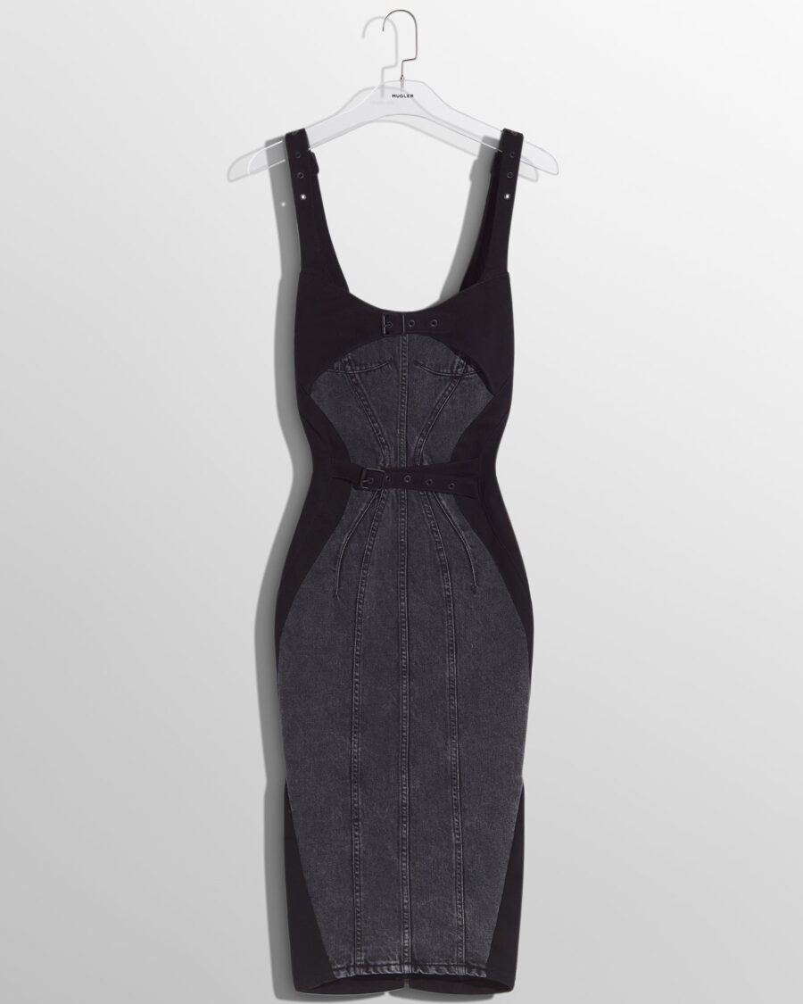BUCKLED DENIM DRESS