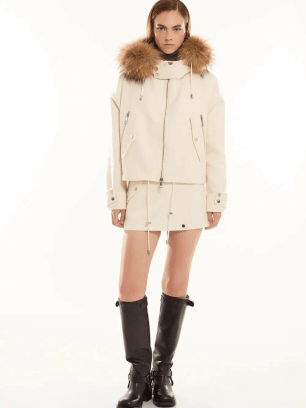 JACKET WITH FUR BORDER