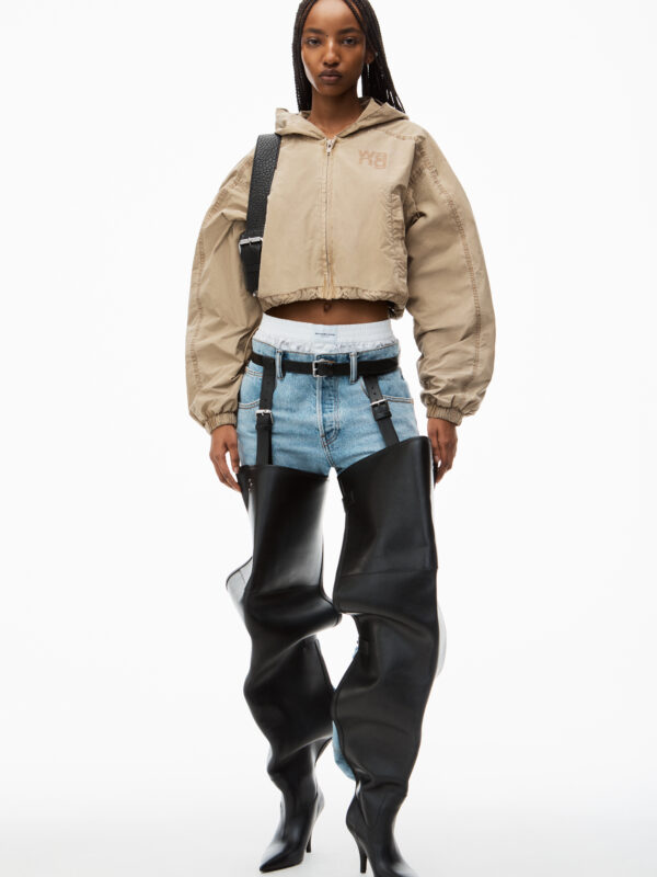 LOGO CROPPED BOMBER JACKET